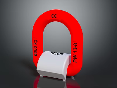 Household Red Horseshoe Magnet With White Base And Clear Labels 3d model