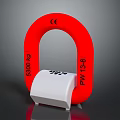 Household Red Horseshoe Magnet With White Base And Clear Labels