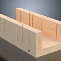 Wooden Storage Box With Light Wood Color Divided Compartments Rectangular Structure And Smooth Surface 3d model