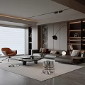 Modern Italian Sofa Coffee Table Combo 3d model