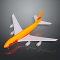 DHL Airplane Model in Yellow and White with Brand Logo