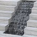 Outdoor Garden Ornament With Stone Steps And Cascading Water Feature