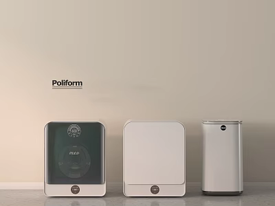 Pollform Three Modern Washing Machines With Sleek Design And Minimalist Style 3d model