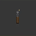 Vintage Pistol With Wooden Grip And Flying Bullet On Gray Background With Reflection