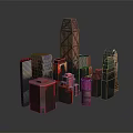 Colorful Cartoon Style City Buildings With Various Shapes And Playful Designs