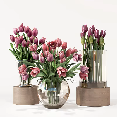 Modern Vase Floral Flower 3d model