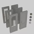 Light Colored Hinged Doors Design With Glass And Solid Panels Brass Handles