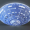 Modern Blue Circular Ceiling Light With Geometric Pattern And LED Lighting 3d model