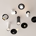 Modern Design Downlights and Spotlights with Black White Finish for Ceiling Warm Illumination