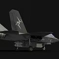 Modern Gray Fighter Jet With Sleek Design Cockpit And Landing Gear On Black Background 3d model