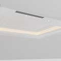 Modern White Ceiling Design with Layered Structure Recessed Lighting and Ventilation Grille