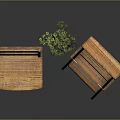 Rustic Wooden Leisure Chair Design With Green Plant And Smooth Surface