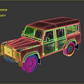 Vintage Off Road Vehicle with Classic Boxy Design and Rugged Exterior Details