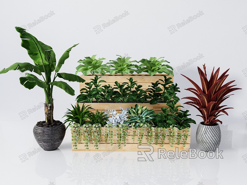 modern potted plant green plant potted plant model