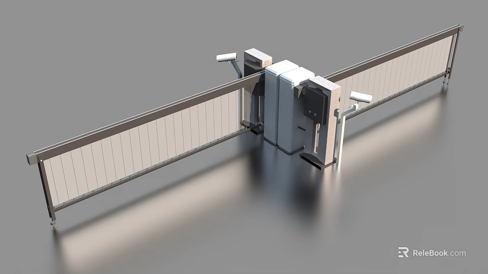 Modern Road Facility Turnstile Gate With Metal Railings And Secure Access Design 3d model 