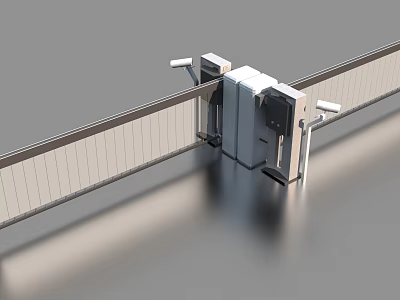 Modern Road Facility Turnstile Gate With Metal Railings And Secure Access Design 3d model