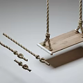 Wooden Rope Swing Play Equipment with Secure Knots and Durable Seat