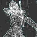 Game Fantasy Elf Archer Character Aiming With Bow Quiver And Dark Gold Armor