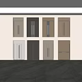 Modern double door 3d model