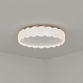 Modern Circular White Ceiling Light With Petal Shaped Edge And Soft Glow 3d model