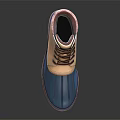 Stylish Waterproof Blue And Beige Boots With Brown Sole And Laces