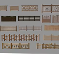 Display of Various Wooden and Bamboo Railings With Different Decorative Design Styles
