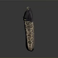 Leopard Print Fabric Pouch With Dark Blue Top Metal Clasps And Zipper For Daily Use