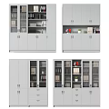 Modern Bookcases Collection With Glass Doors Open Shelves Books And Decorative Plants
