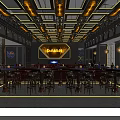 Elegant Modern Bar Interior Design With Stylish Ceiling Lighting Bar Counter And High Stools