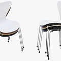 Modern Leisure Chairs With White Seat Backrest Black Brown Accents And Silver Metal Legs