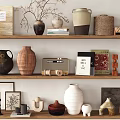 Quiet Ancient Ornaments Combination Ornaments Pottery Irrigation Books Utensils Vase 3d model