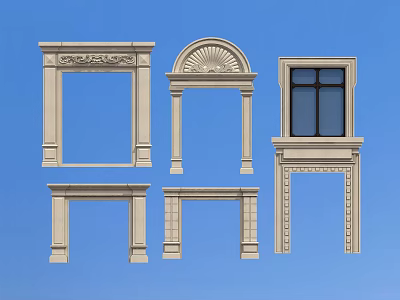 Villa entrance door European gate 3d model