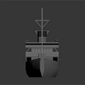 Vintage Ship Model With Detailed Deck Mast And Chimney On Gray Background