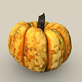 Fresh Healthy Pumpkin Vegetable With Vibrant Orange Yellow Color And Green Spots Natural Texture