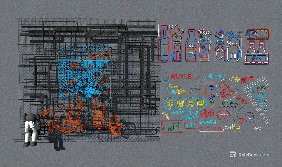 Modern Creative Decorative Lighting With LED Design For Indoor Home Decoration 3d model