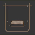 Wooden Frame Swing With Woven Seat And White Cushion Modern Minimalist Home Decor
