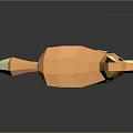 Low Poly Orange Fox Game And Movie Character Standing Pose With White Muzzle Yellow Legs
