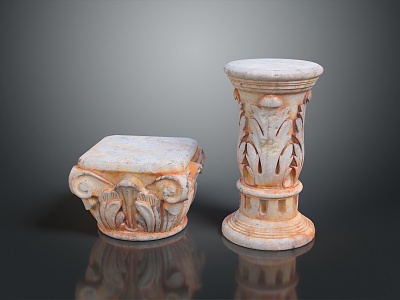 Jane European Pillar Stone Carving Marble Carving Park Stone Pillar 3d model