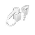 White Wall Mounted Hair Dryers With Coiled Cords As Daily Electrical Appliances