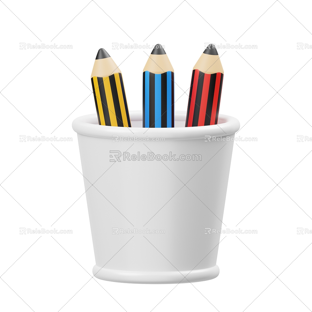 Pencil Pen Cartoon Pencil Cartoon Pencil Pen 3d model