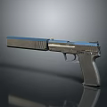 Modern Metallic Pistol With Sleek Design And Reflective Surface 3d model
