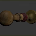 Artisan Crafted Wooden Seal With Red Wrapped String On Dark Background