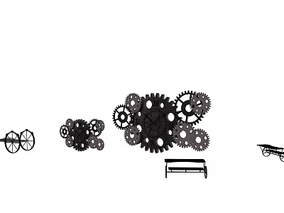 Assorted Mechanical Hardware Tools Featuring Gears Wheels And Metal Components For Industrial Use 3d model