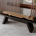 Traditional Chinese Zither And Art Supplies On Dark Wooden Bench Interior Scene