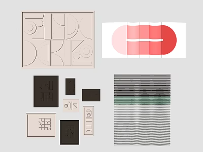 Modern Wall Decor With Geometric Patterns Abstract Shapes And Textured Panels 3d model