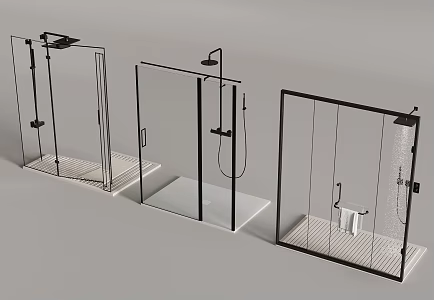 Rain Partition Shower 3d model