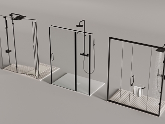 Rain Partition Shower 3d model