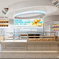 Bright Modern Dessert Shop Interior With Display Counter And Cheese Pastry Treats