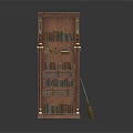 Dark Brown Wooden Bookshelf With Multiple Shelves Filled With Books And Decorative Accents
