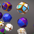 Colorful Polyhedral Sports Balls With Geometric Patterns As Sports Equipment In Various Hues